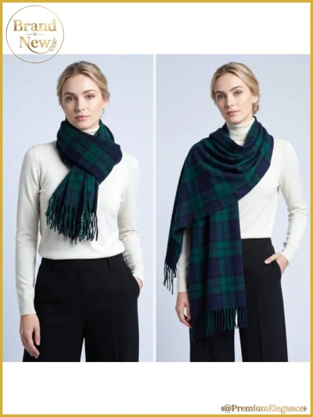 Soft Viscose Scottish Tartan Plaid Shawl Wrap Oversized Winter Scarf